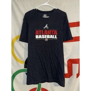 47 Brand Atlanta Braves T Shirt XL MLB Baseball Navy Blue
